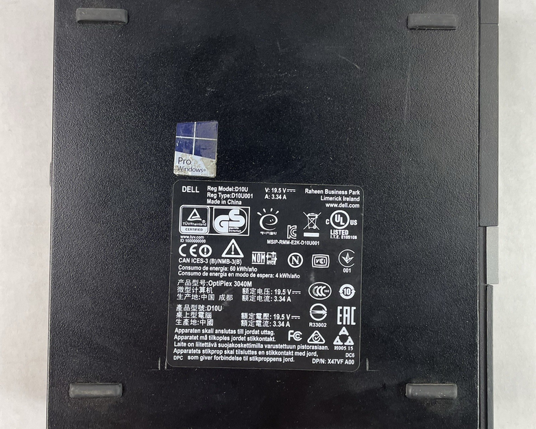 Dell Optiplex 3040 Micro i3-6100T 3.20 GHz 8 GB RAM No SSD/OS/AC