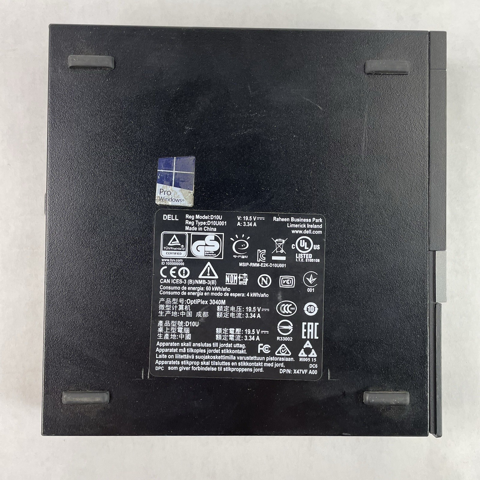 Dell Optiplex 3040 Micro i3-6100T 3.20 GHz 8 GB RAM No SSD/OS/AC9
