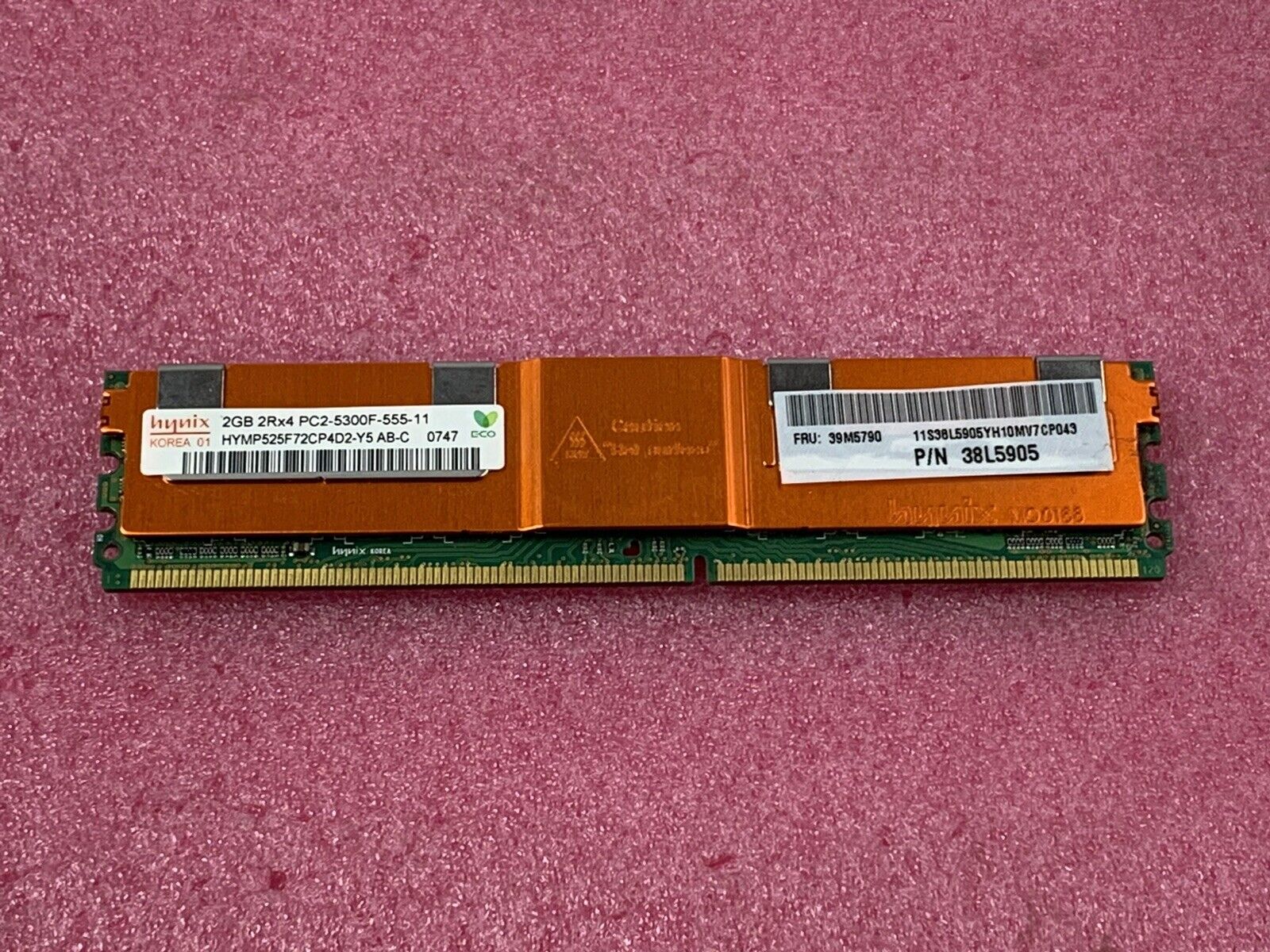 Hynix 4GB Kit 2x2GB 2Rx4 PC2-5300F-555-11 HYMP525F72CP4D2-Y5