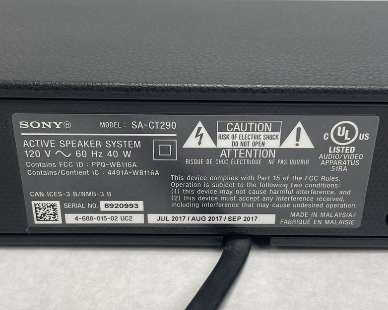 Sony SA-CT290 2.1-Channel Soundbar Tested No Remote