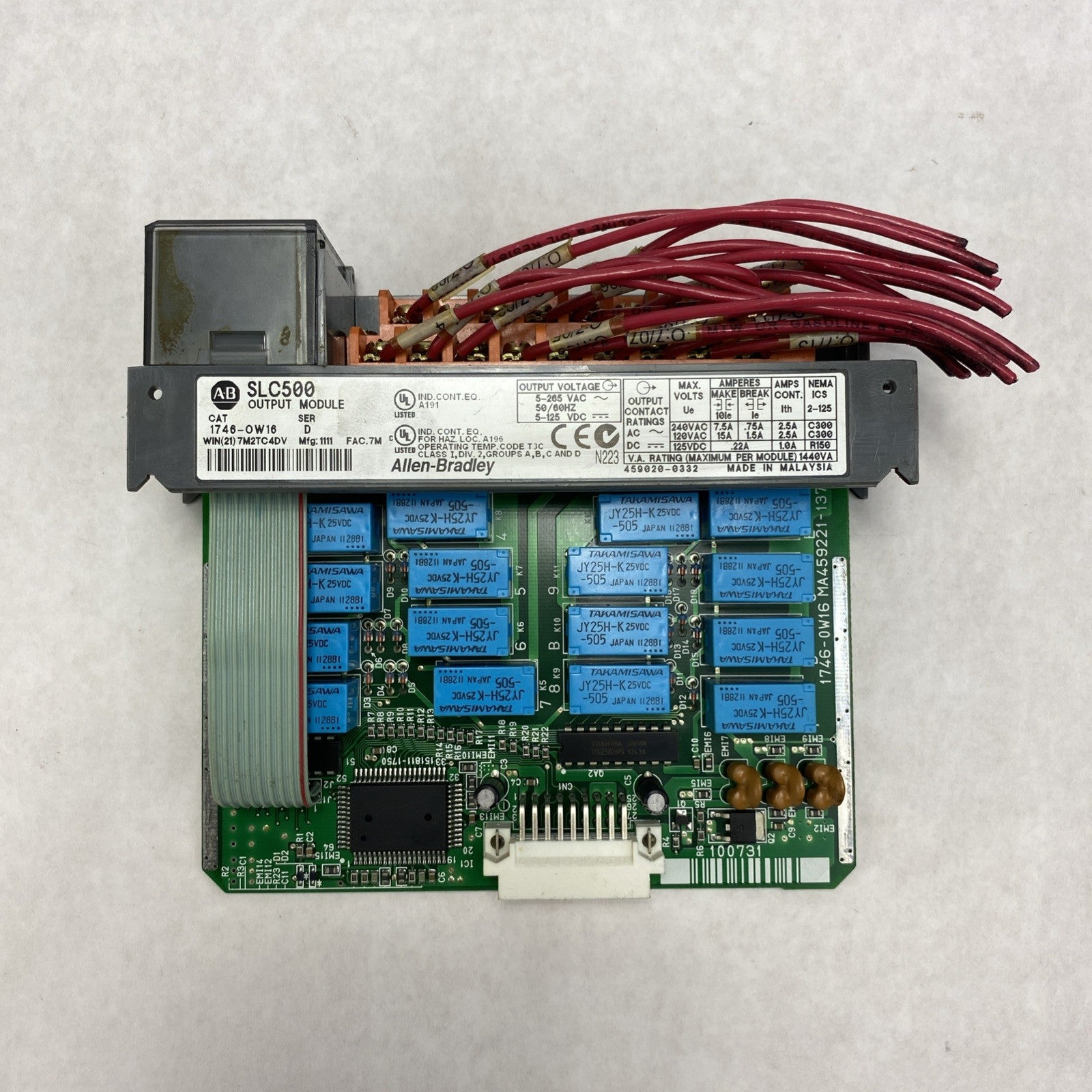 Allen-Bradley SLC500 Output Module 1746-OW16 Ser. D - Missing Cover And Untested2