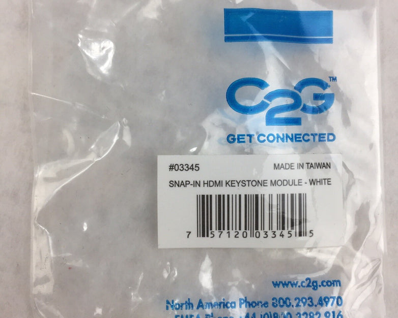 Lot of 5 C2G Snap-In HDMI Keystone Module - White