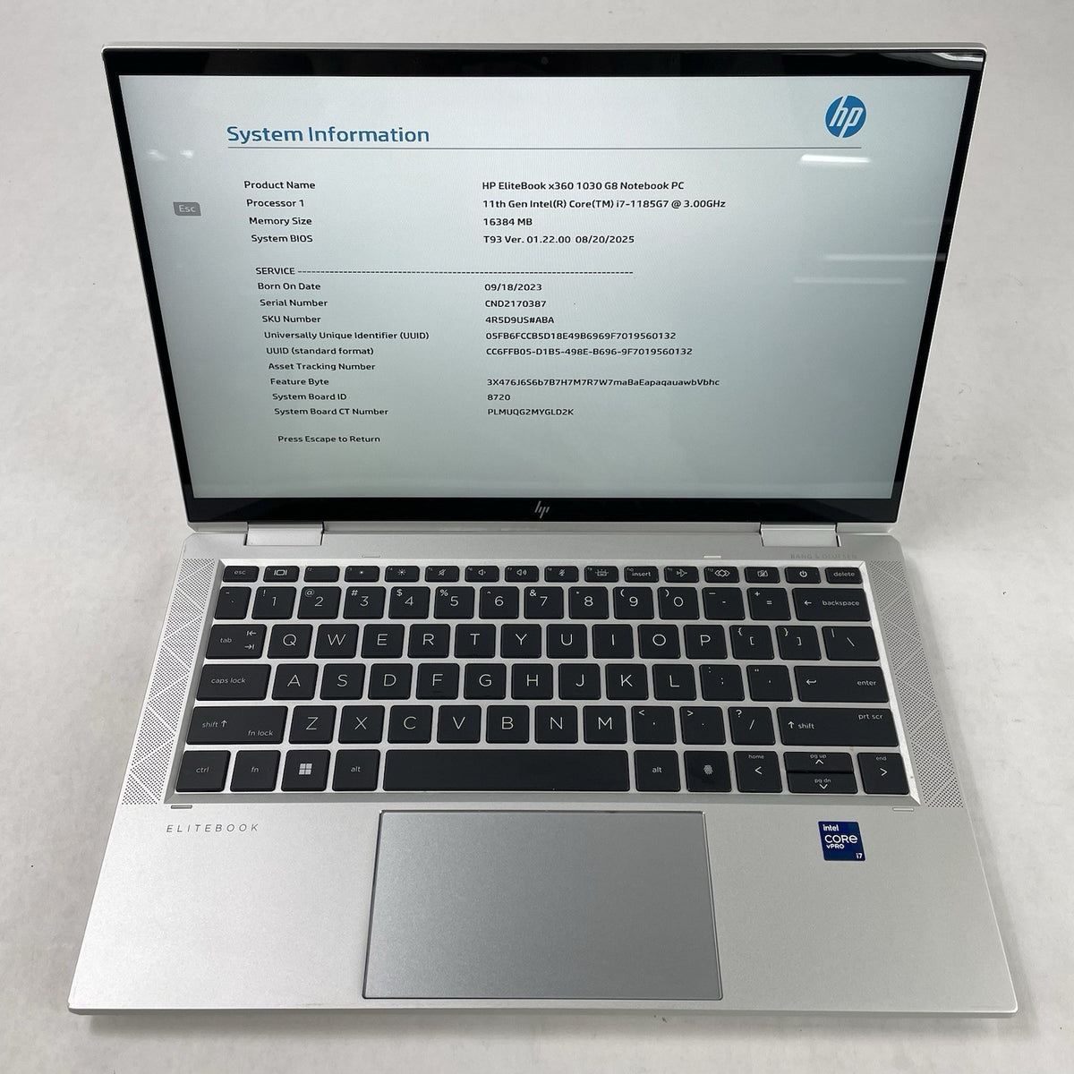 HP EliteBook x360 1030 G8 13.3" i7-1185G7 3.00 GHz 16 GB RAM No SSD/OS/AC2