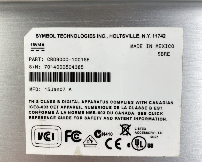 Symbol Technologies CRD9000-1001SR Charging Dock - No Power Cord Lot of 4