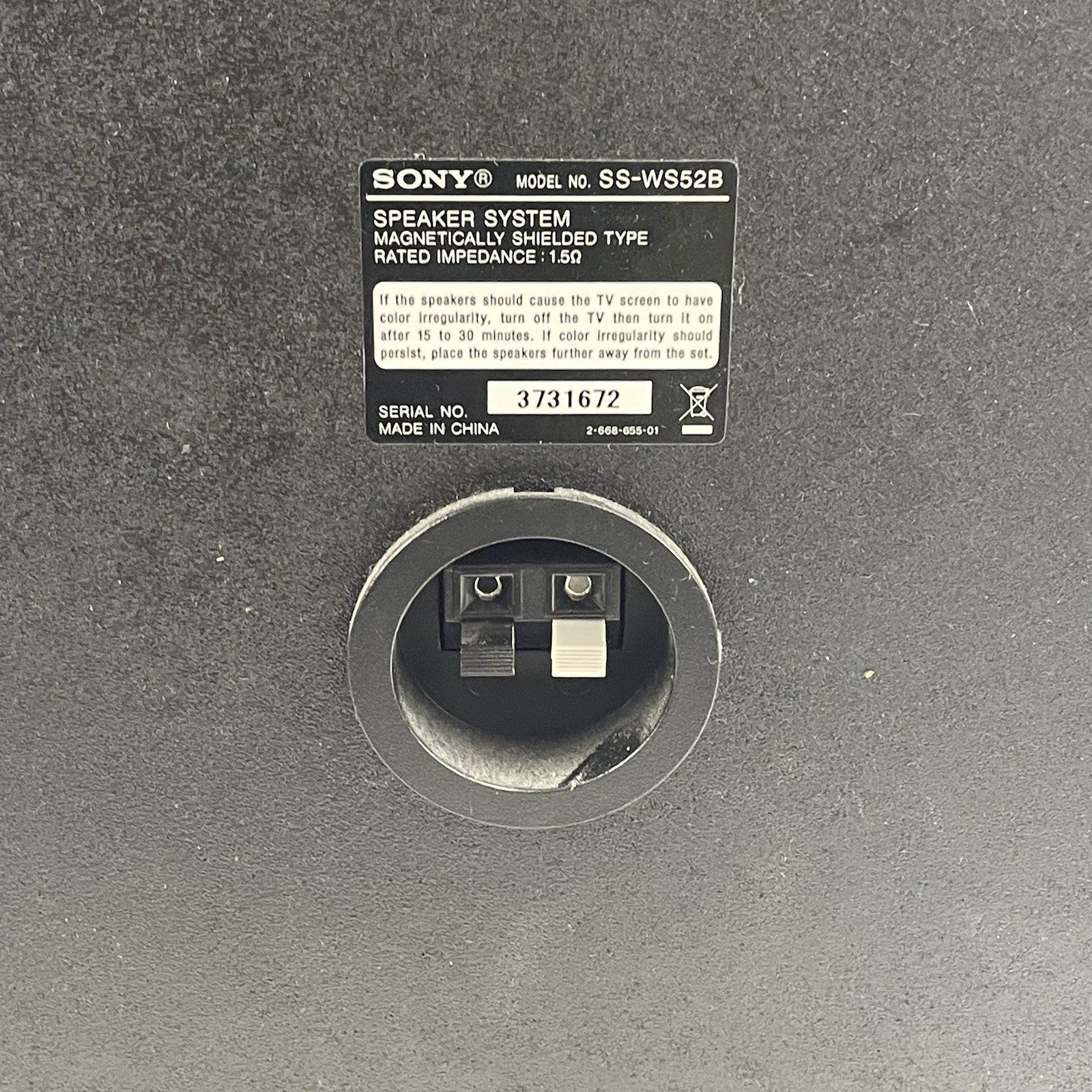 Sony SS-WS52B Speaker System Subwoofer Tested4