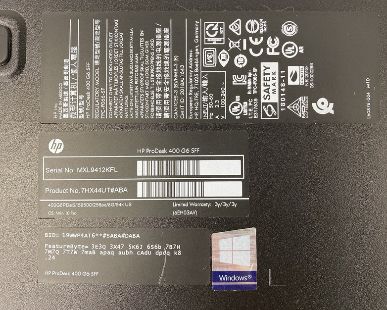 HP ProDesk 400 G6 SFF Intel Core i5-9500 3GHz 8GB RAM No HDD No OS