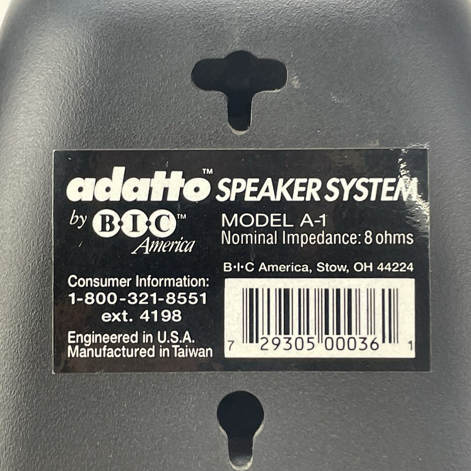 BIC ADATTO A-1, 8 OHM Speaker Pair Tested Broken Plastic on Speaker Input5