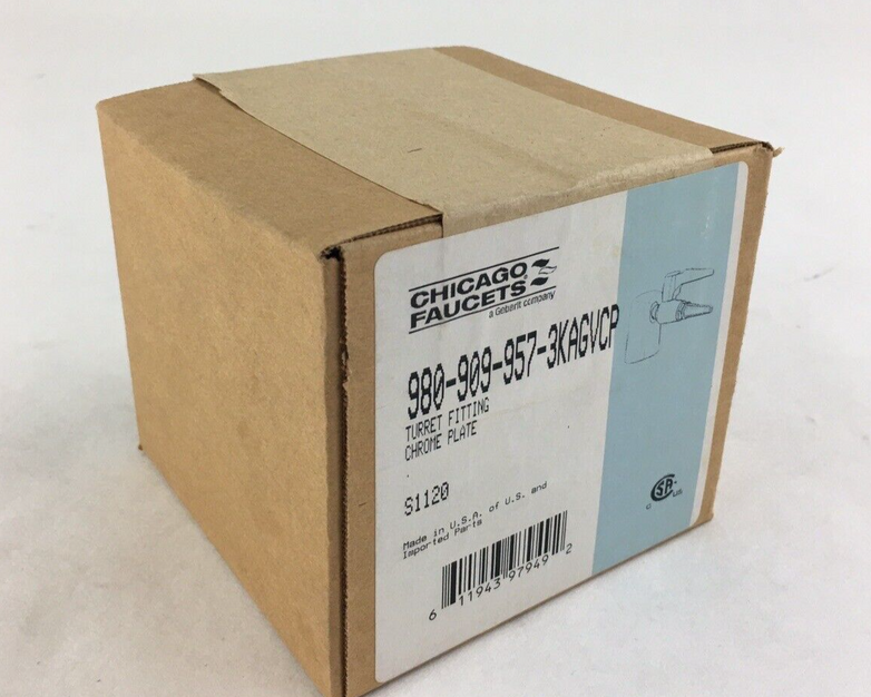 Brand New Chicago Faucets Turret Fitting Chrome Plate 980-909-957-3KAGVCP