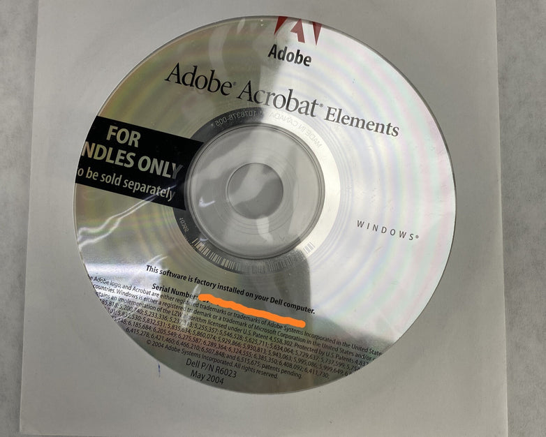 Adobe Acrobat Elements 2004 Recovery Replacement Software for Dell R6023 0C6554