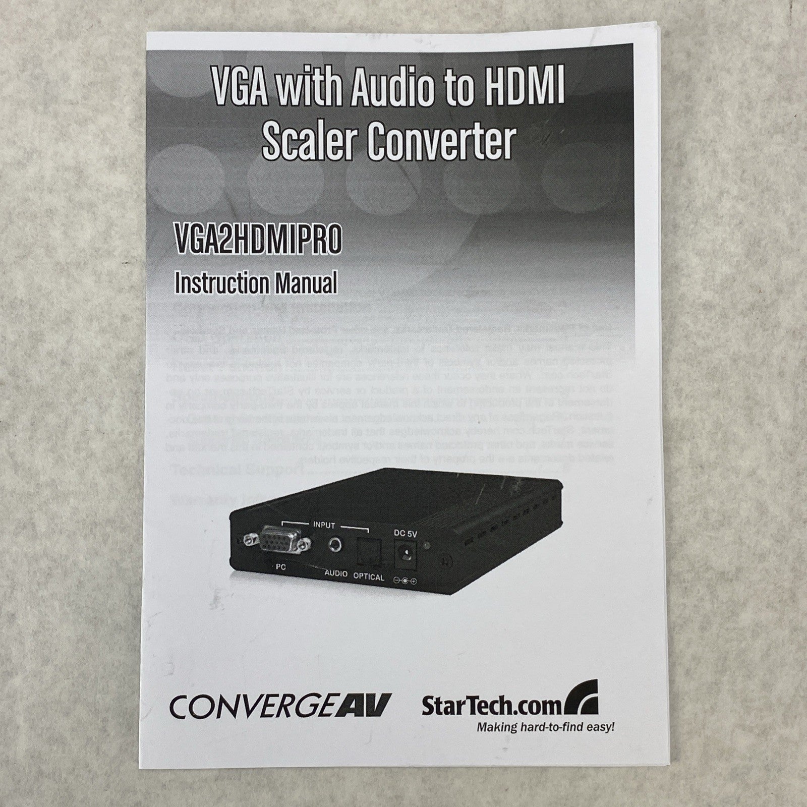 StarTech VGA2HDMIPRO ConvergeAV VGA To HDMI AV Converter/Scaler - With Cables 11