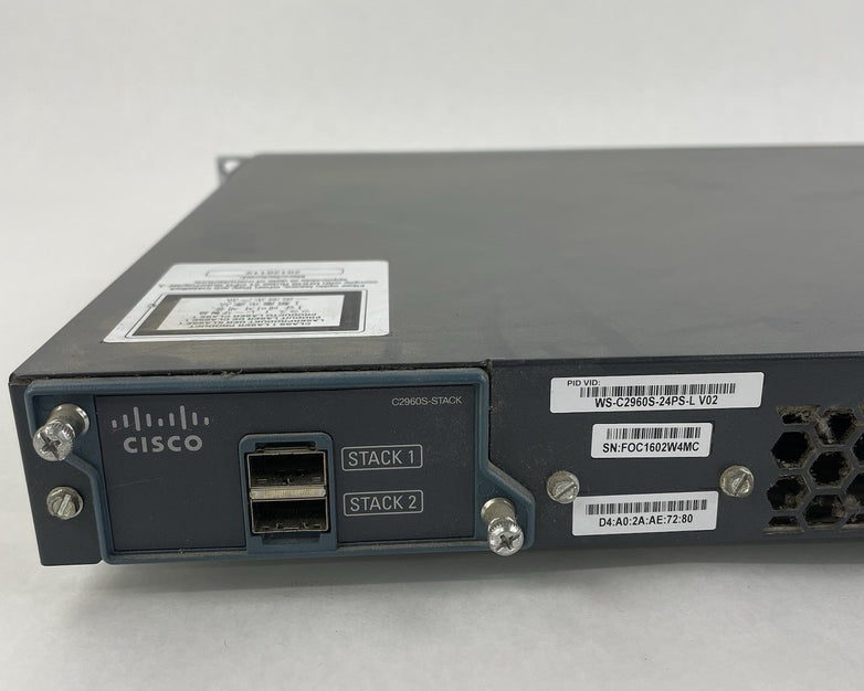 Cisco Catalyst WS-C2960S-24PS-L V02 24-Port Ethernet Switch - Tested