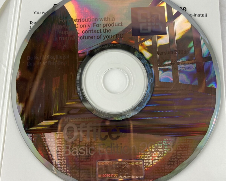 Microsoft Office 2003 MS Basic Edition Full English for Dell 0T1613 (Lot of 5)