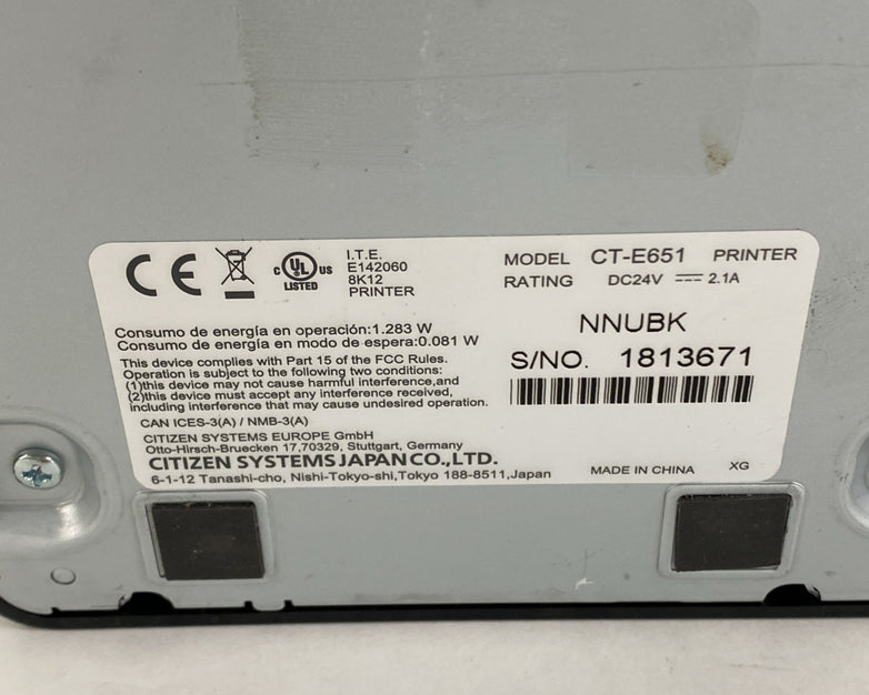 Citizen CT-E651 Thermal Printer Tested No Cords No Page Count