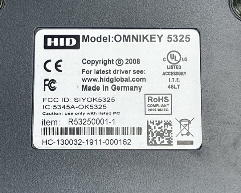 HID Omnikey 5325 CL USB Proximity Card Reader Lot of 9 Power Tested