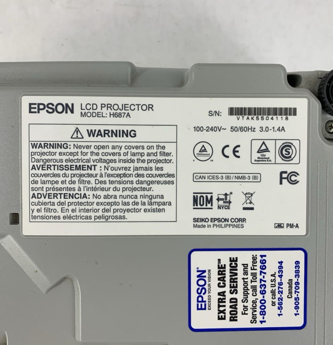 Epson PowerLite 98H H687A LCD Lamp Projector 1738 Lamp Hours - No Remote8