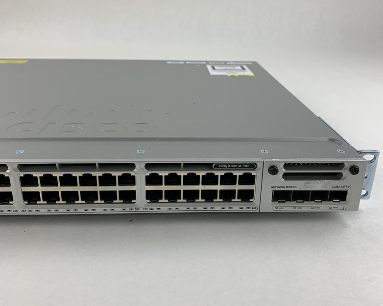 Cisco WS-C3850-48P-S V06 Catalyst 3850 w/ C3850-NM-4-1G Switch Tested Reset