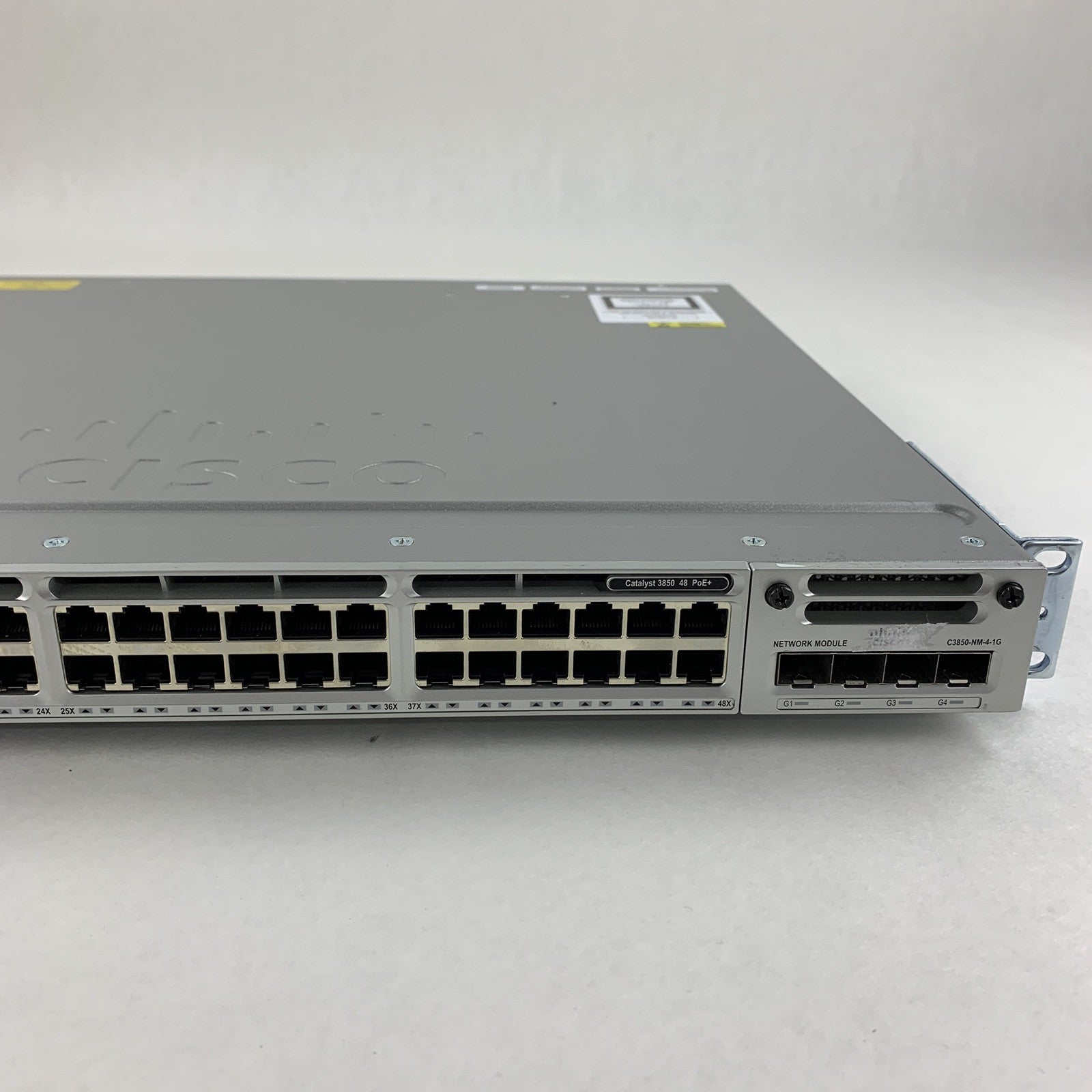 Cisco WS-C3850-48P-S V06 Catalyst 3850 w/ C3850-NM-4-1G Switch Tested Reset