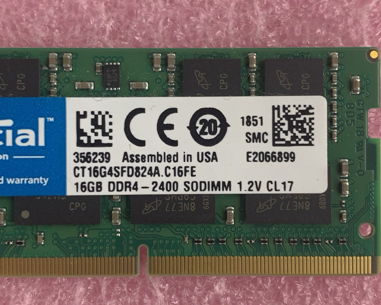 Crucial CT16G4SFD824A.C16FE 16 GB DDR4-2400 PC4-19200 Laptop Ram Memory Module