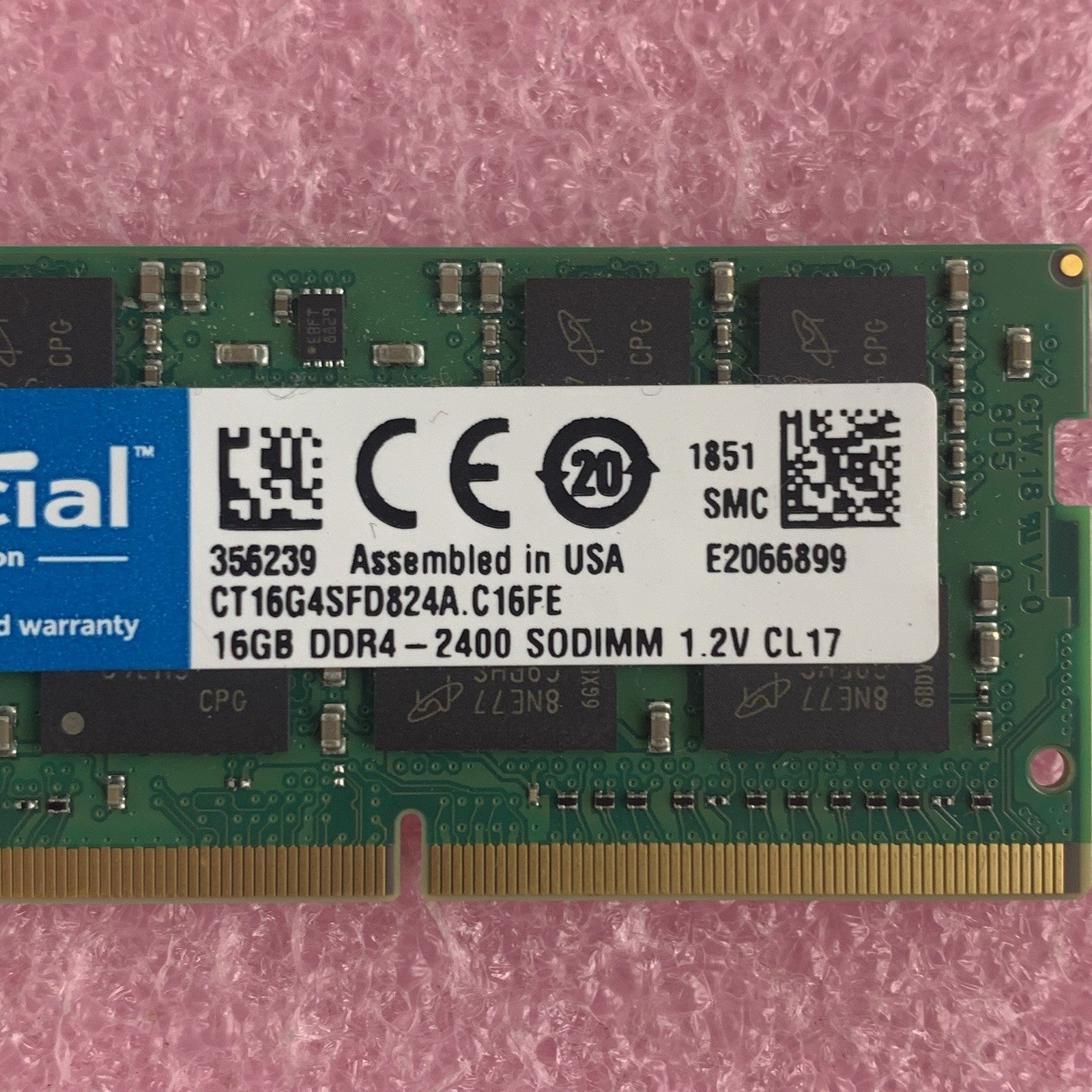 Crucial CT16G4SFD824A.C16FE 16 GB DDR4-2400 PC4-19200 Laptop Ram Memory Module2
