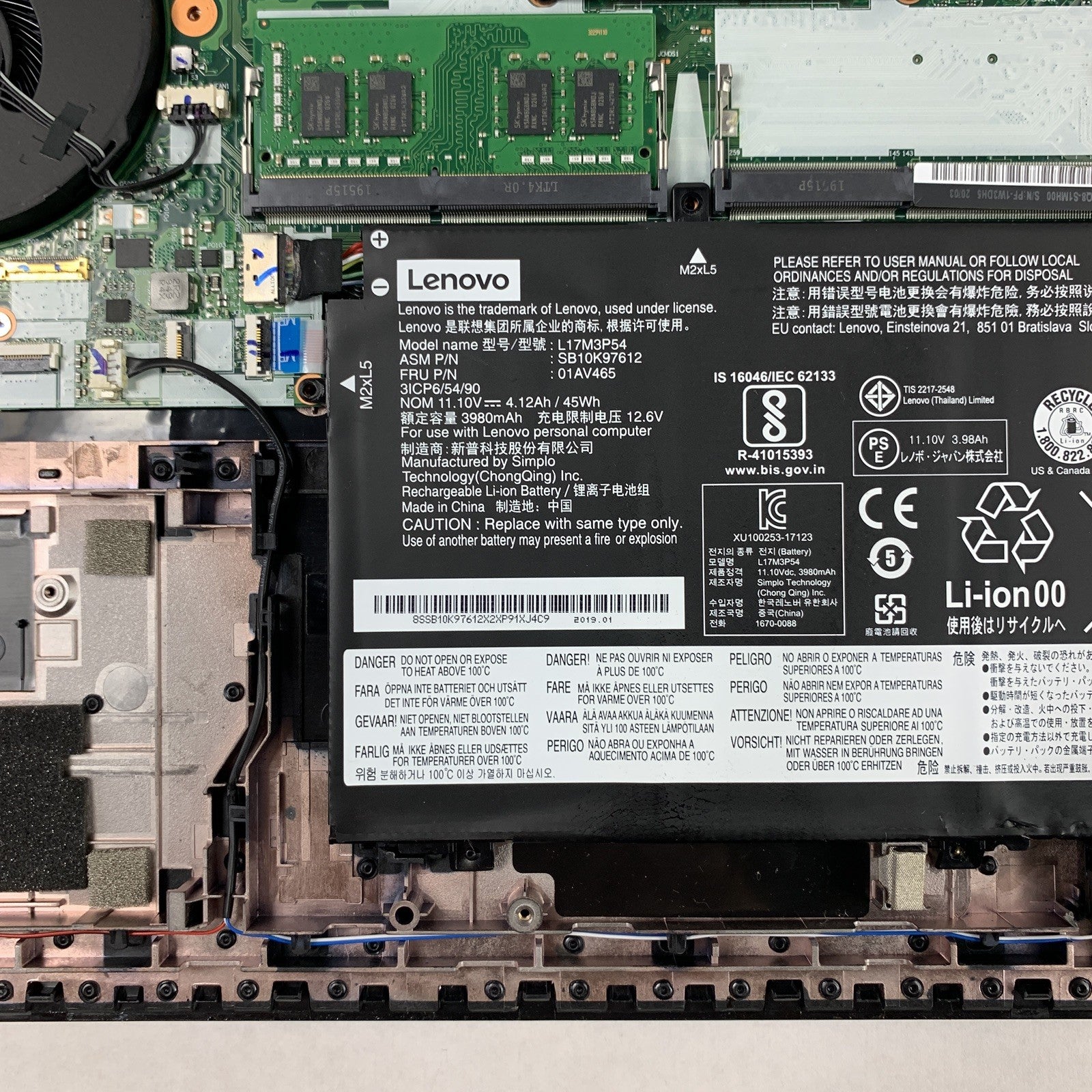 Lenovo ThinkPad L590 15" Laptop i5-8365U 1.6 GHz 8 GB Ram No OS No HDD No AC