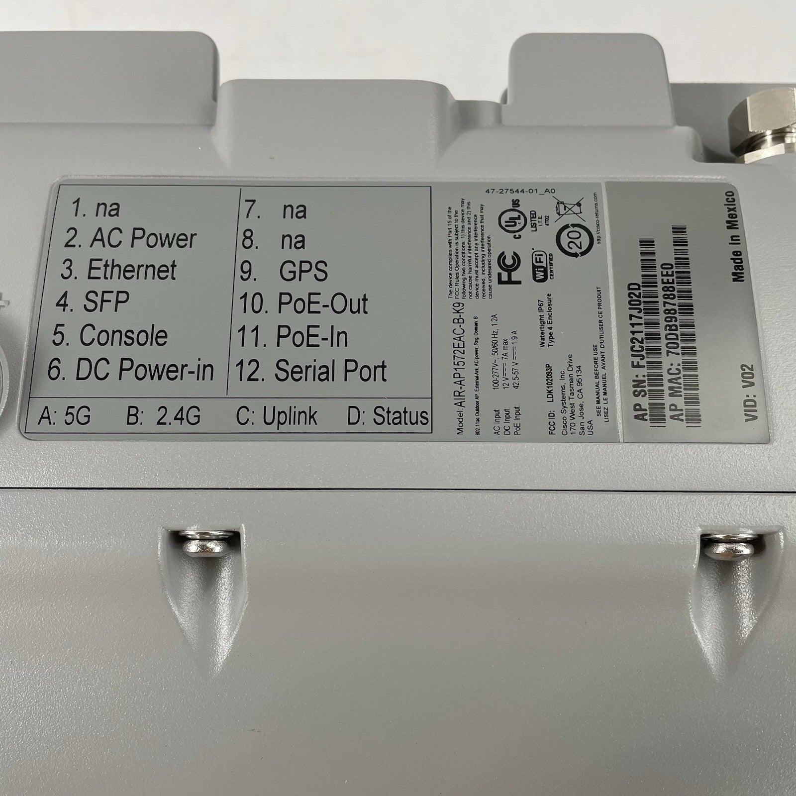 Cisco AIR-AP1572EAC-B-K9 Outdoor Mesh Access Point Tested