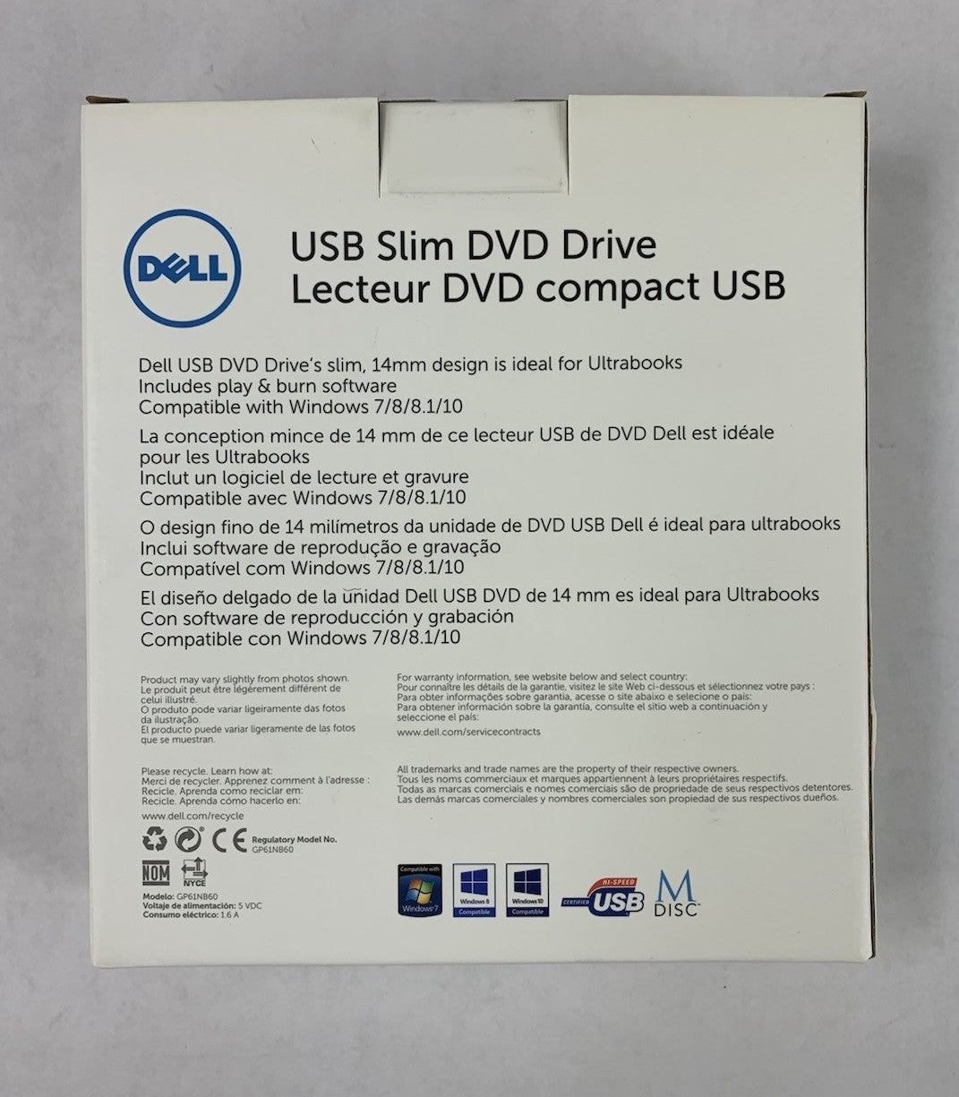 Dell DW316 USB Slim DVD Drive - Sealed6