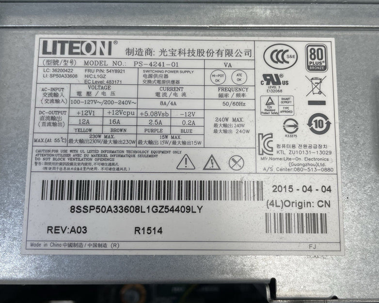 Lenovo ThinkCentre M93p i5-4570 3.20 GHz 8 GB RAM No SSD No OS