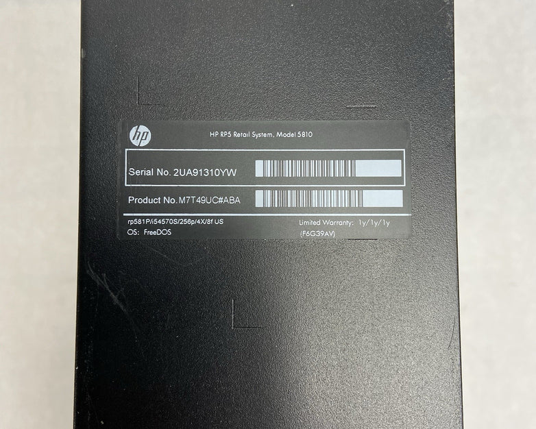 HP RP5 5810 DT Intel Core i5-4570s 2.9GHz 4GB RAM No HDD No OS
