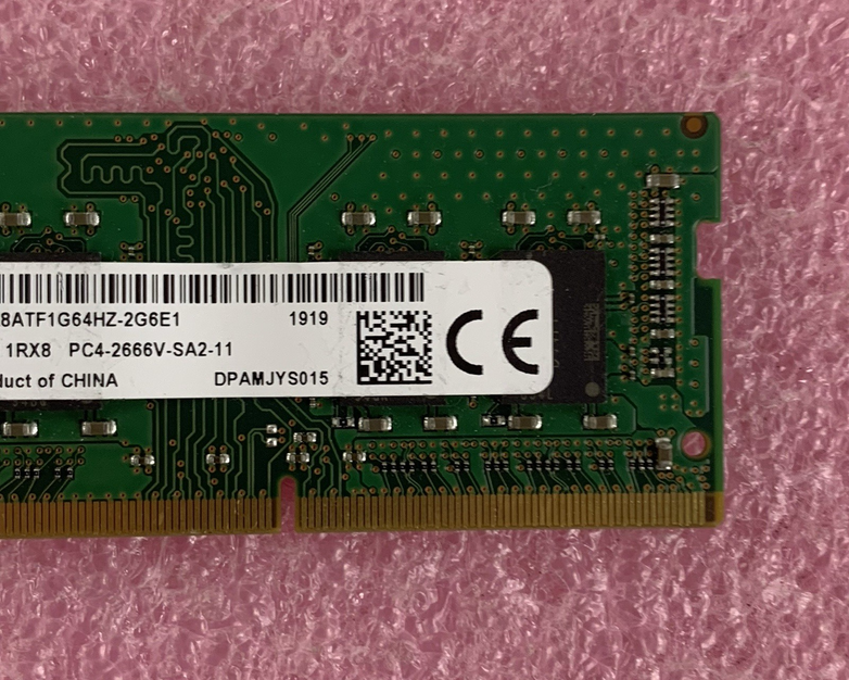 Micron MTA8ATF1G64HZ-2G6E1 8 GB 1Rx8 PC4-2666V-SA2-11 SODIMM Laptop Memory Ram