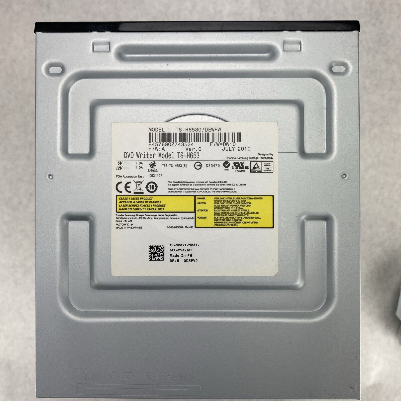 DVD-CD Rewritable Drive Model TS-H653H DP/N 01Y66R Lot Of 5