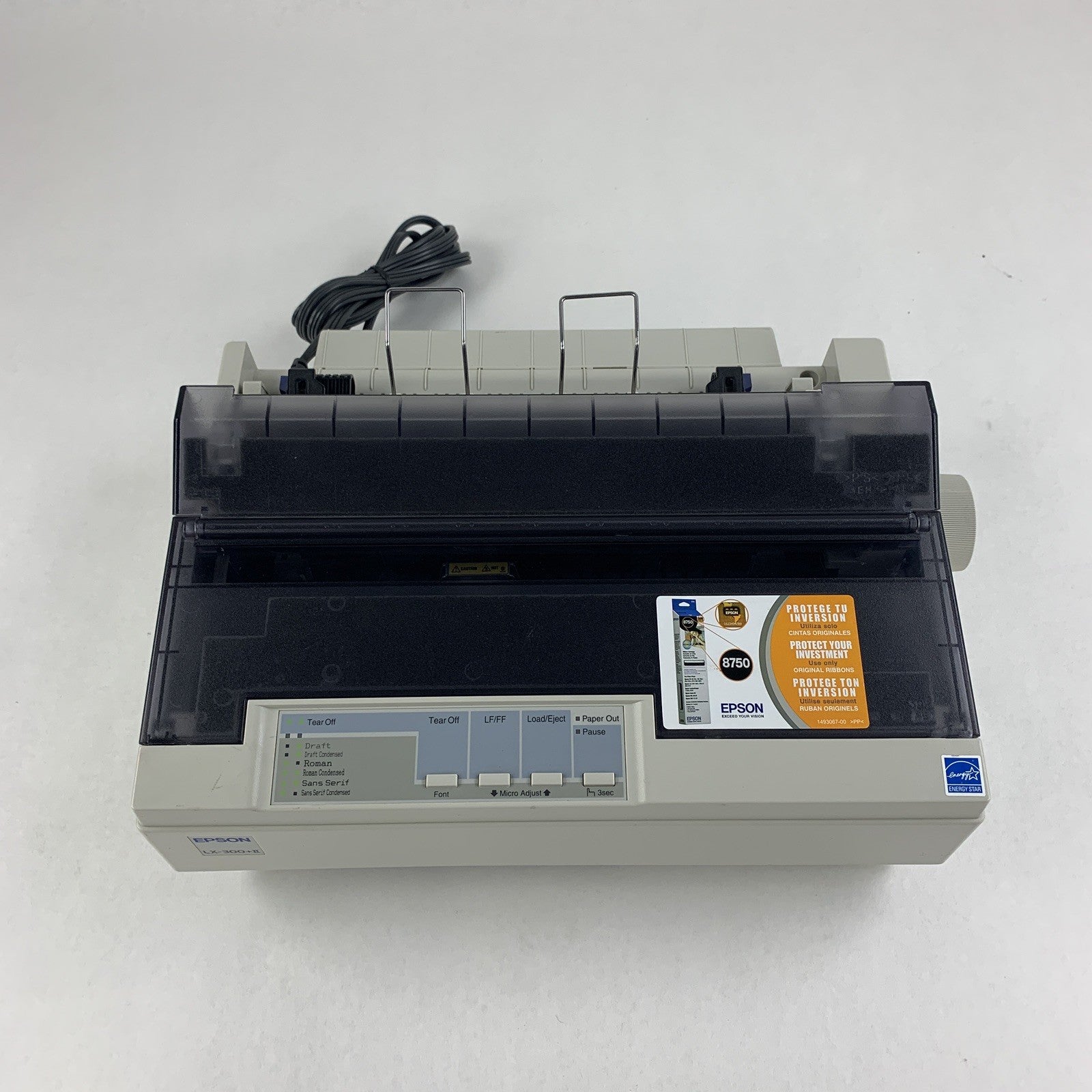 Epson LX-300+II P170B Dot Matrix 9-Pin Printer Bad Paper Feed Tested No Ribbon