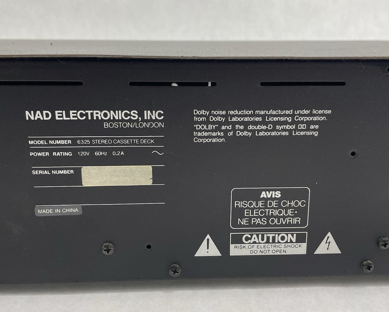 NAD 6325 Stereo Cassette Deck For Parts