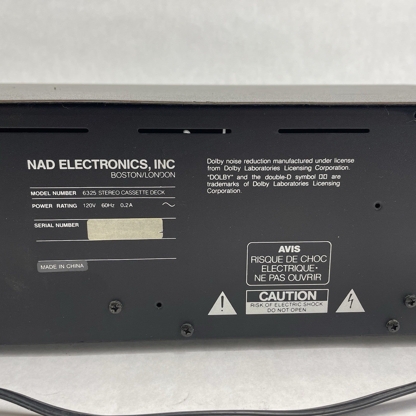 NAD 6325 Stereo Cassette Deck For Parts