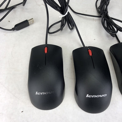 Lenovo MOEUUQA Black Wired USB Mouse (Lot of 4)