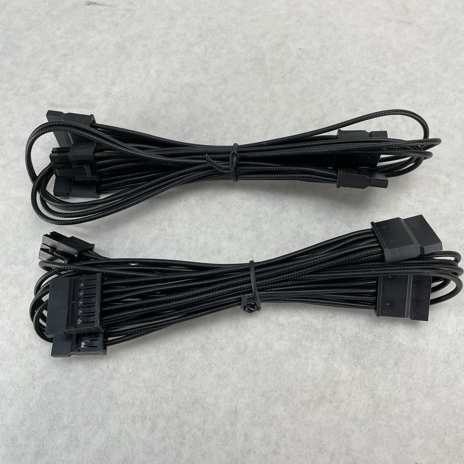 Unbranded Braided 6 Pin to 4 x SATA Driver Power Supply Modular Cable Lot of 2