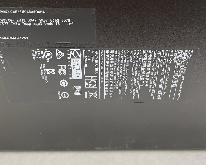HP EliteDesk 800 G2  Intel i7-6200 3.90 GHz 16 GB RAM No HDD No OS
