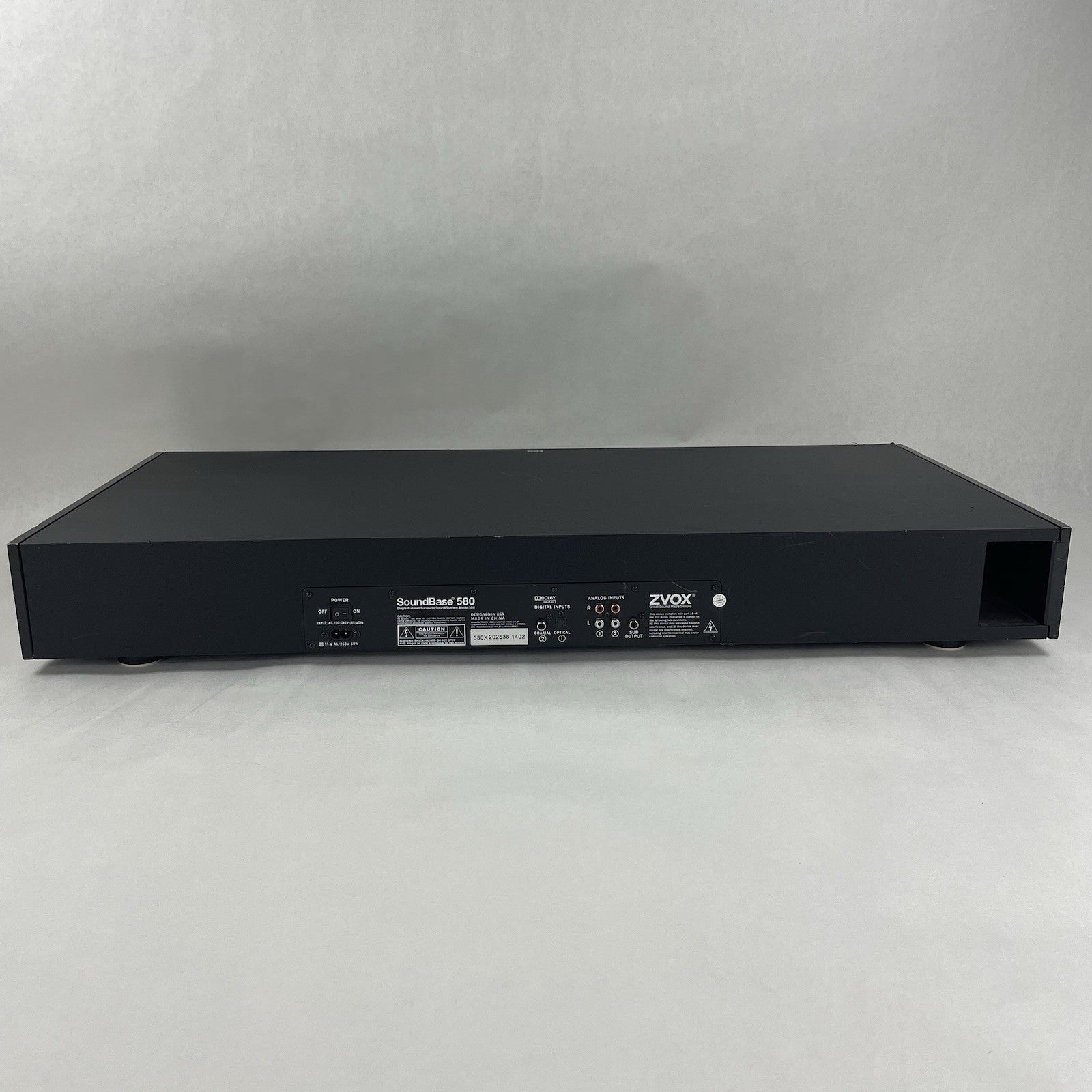 ZVOX 580 Sound Bar Sound Base Cabinet Box Subwoofer Sound System TV Platform Blk