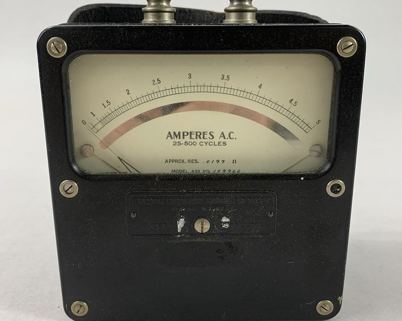 Weston Electric 433 109960 Amperes A.C. Meter