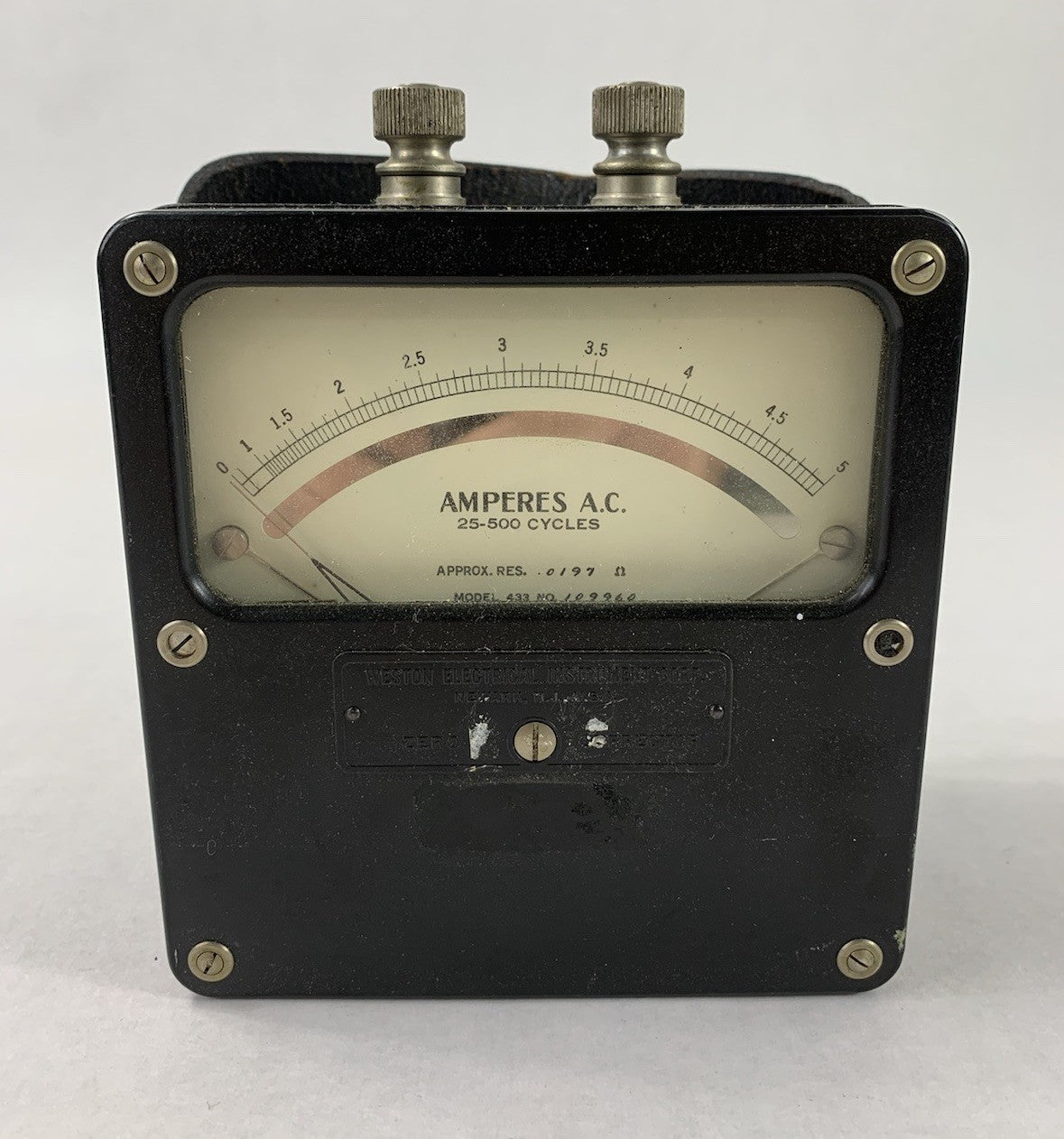 Weston Electric 433 109960 Amperes A.C. Meter