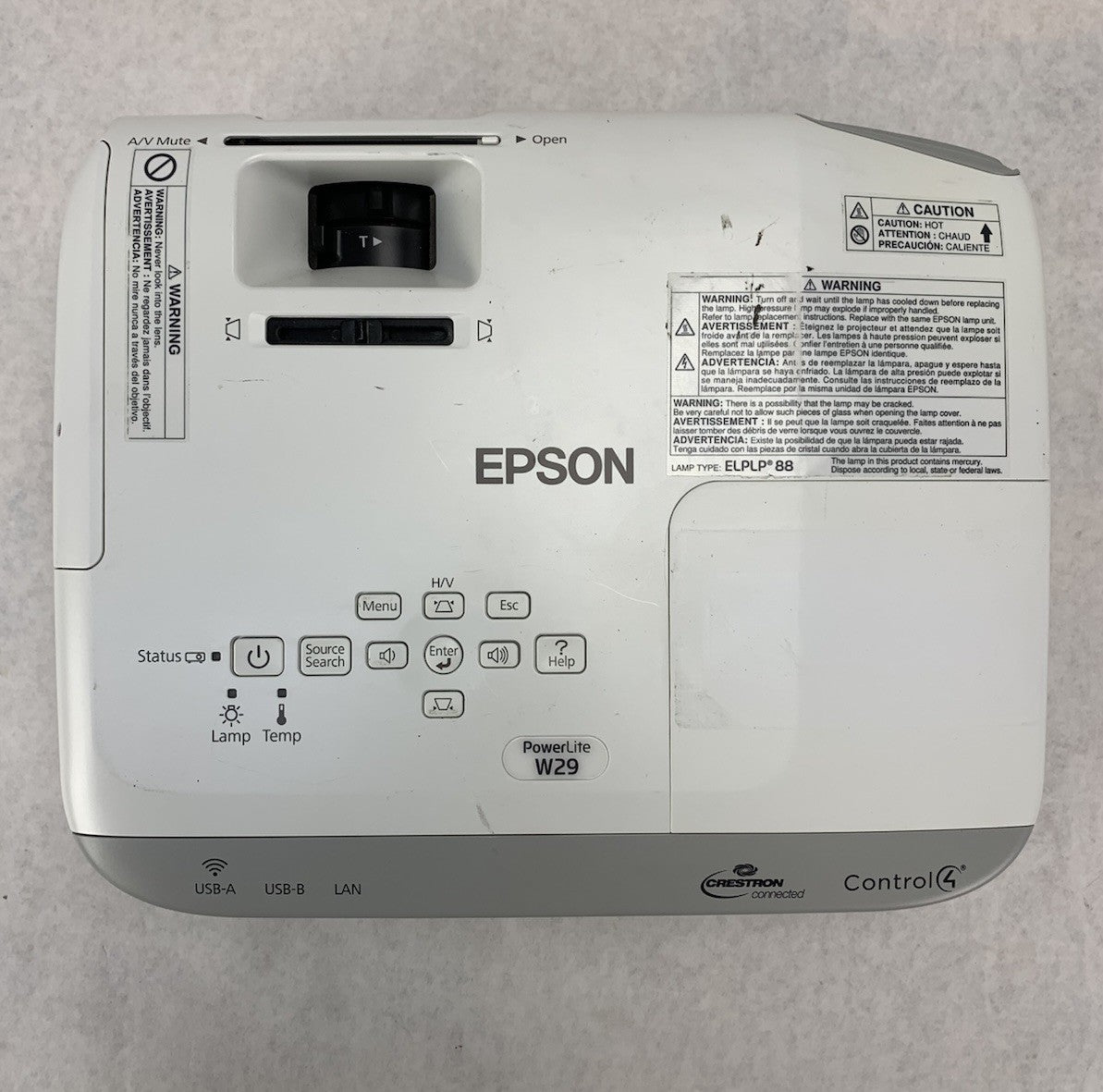 Epson PowerLite W29 H690A LCD Lamp Projector 3443 Lamp Hours - No Remote6