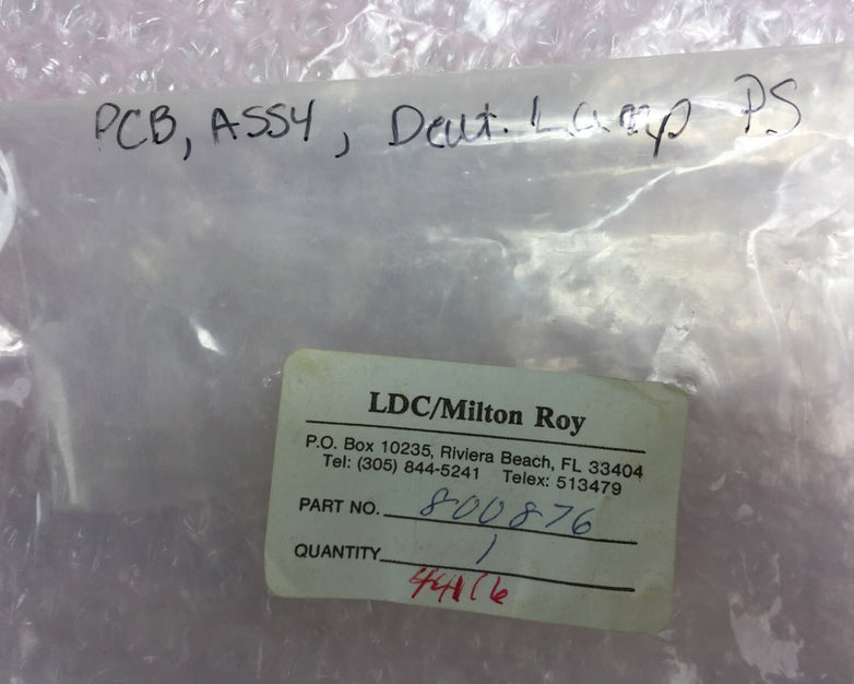 LDC / Milton Roy Part# 800876 PCB Assy Deut Lamp PS