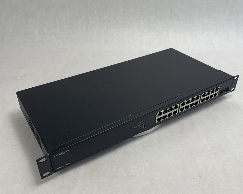 Lantronix SM24TAT2SA-VT 24-Port Managed Gigabit Ethernet PoE+ Tested & Reset