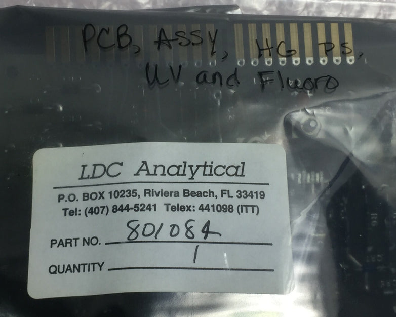 LDC Analytical  Part# 801084 PCB Assy HG PS UV and Fluoro
