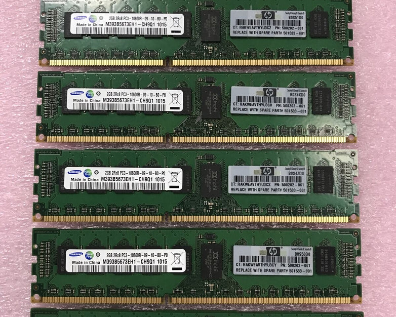 Samsung 12GB Kit 6x2GB 2Rx8 PC3-10600R-09-10-B0-P0 Server Ram M393B5673EH1