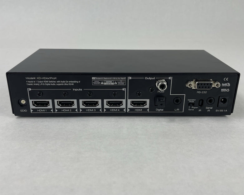 KeyDigital KD-HD4x1ProK 4 to 1 HDMI Switcher