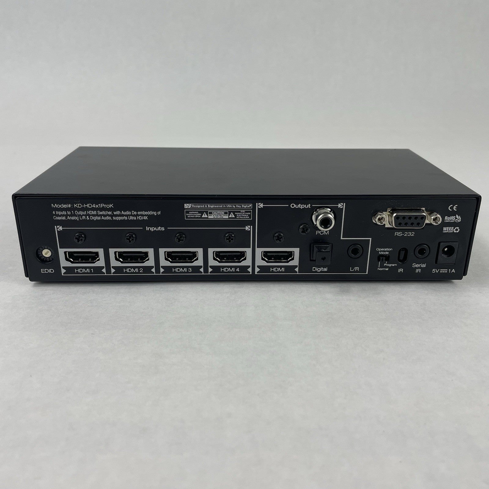 KeyDigital KD-HD4x1ProK 4 to 1 HDMI Switcher