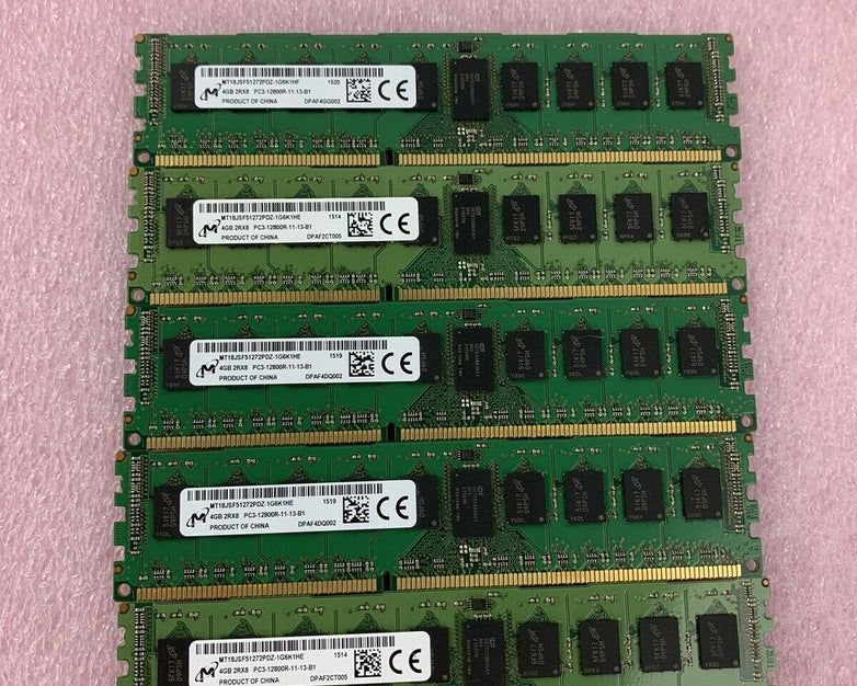 LOT OF 5 MT18JSF51272PDZ-1G6K1HF 4GB PC3-12800R-11-13-B1 2Rx8