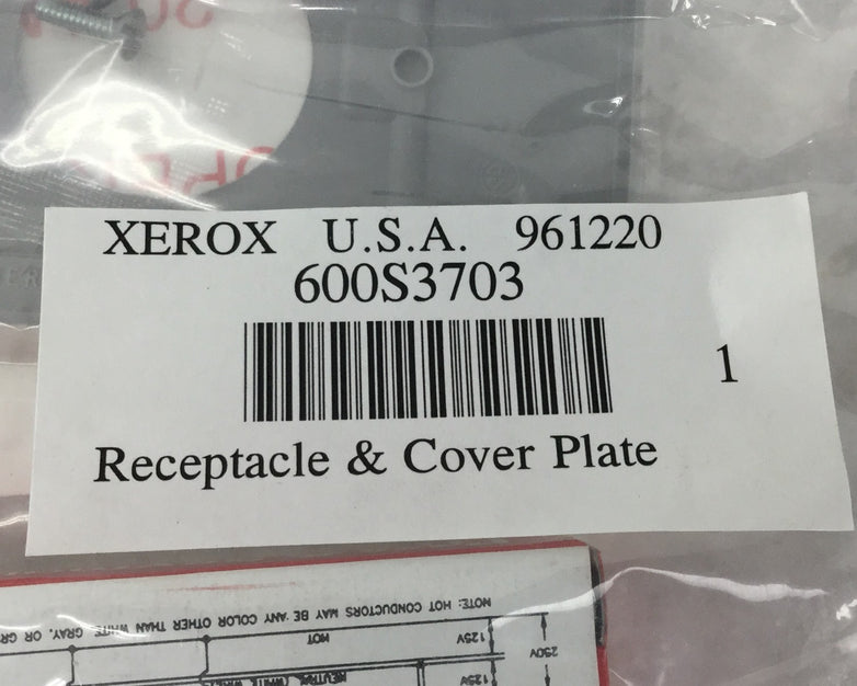 XEROX 600S3703 Receptacle & Cover Plate New