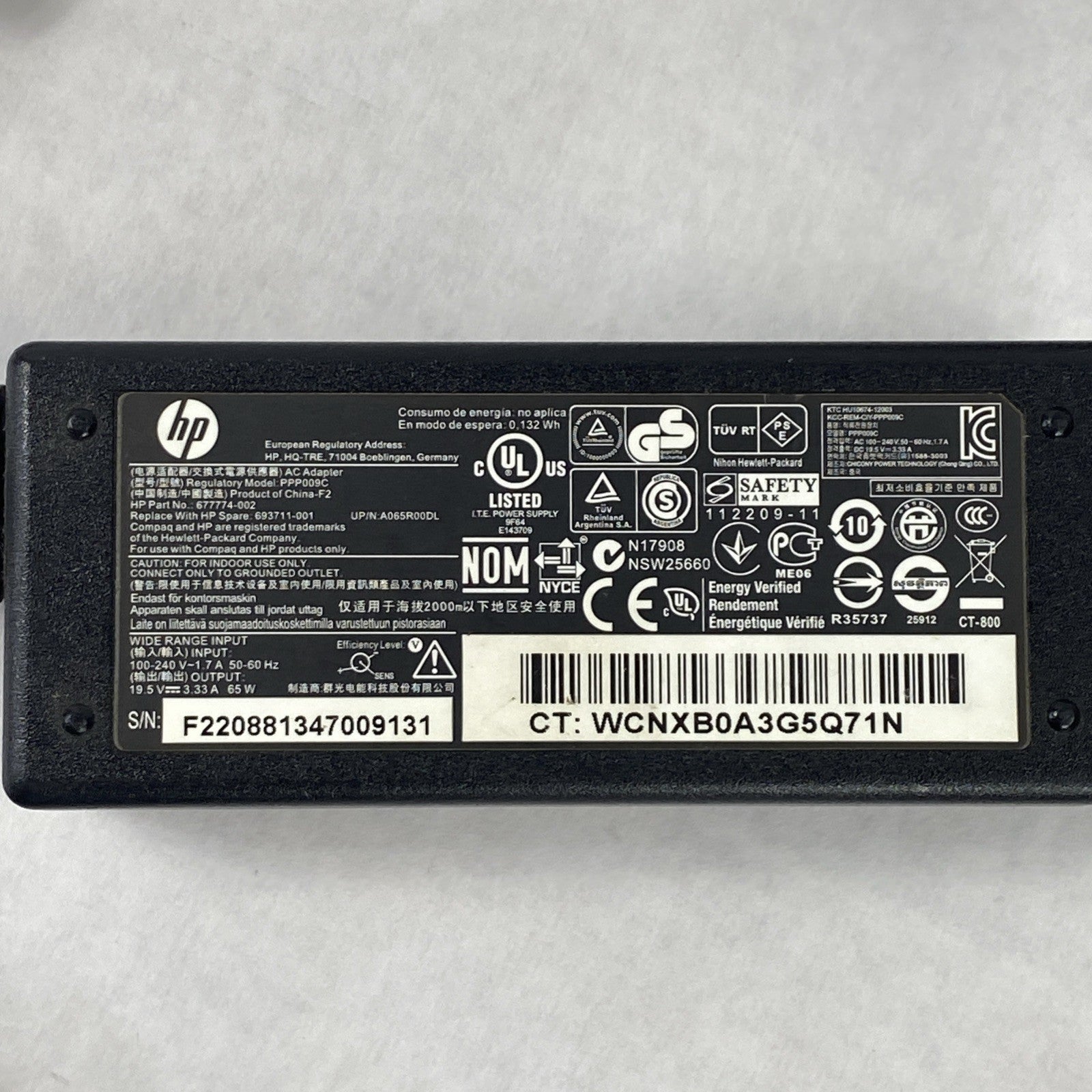 HP PPP009C 65W 19.5V 3.33A 7.4mm Barrel Charger AC Adapter (Lot of 10)