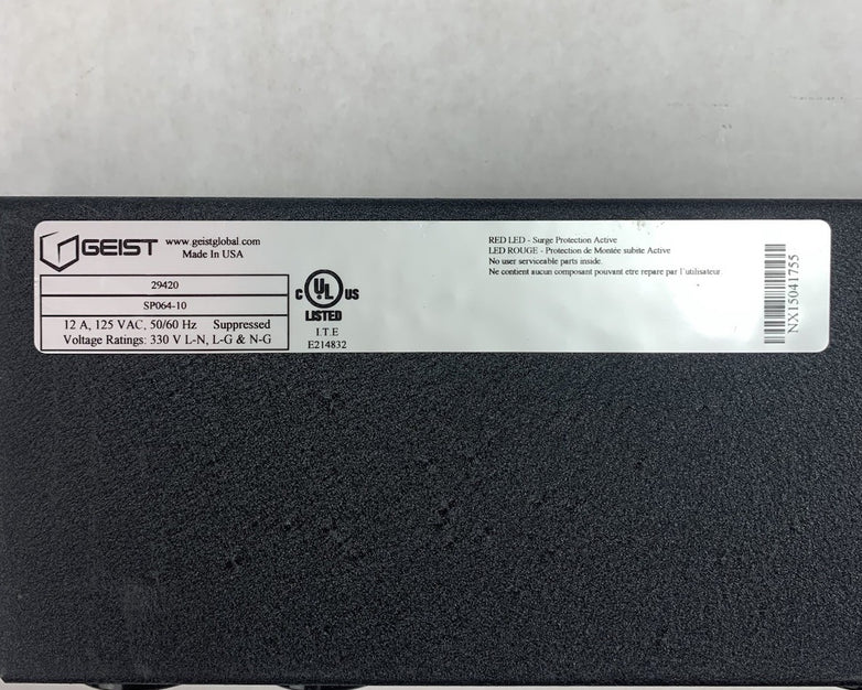 Geist 29420 SP064-10 6-Outlet Power Distribution Unit
